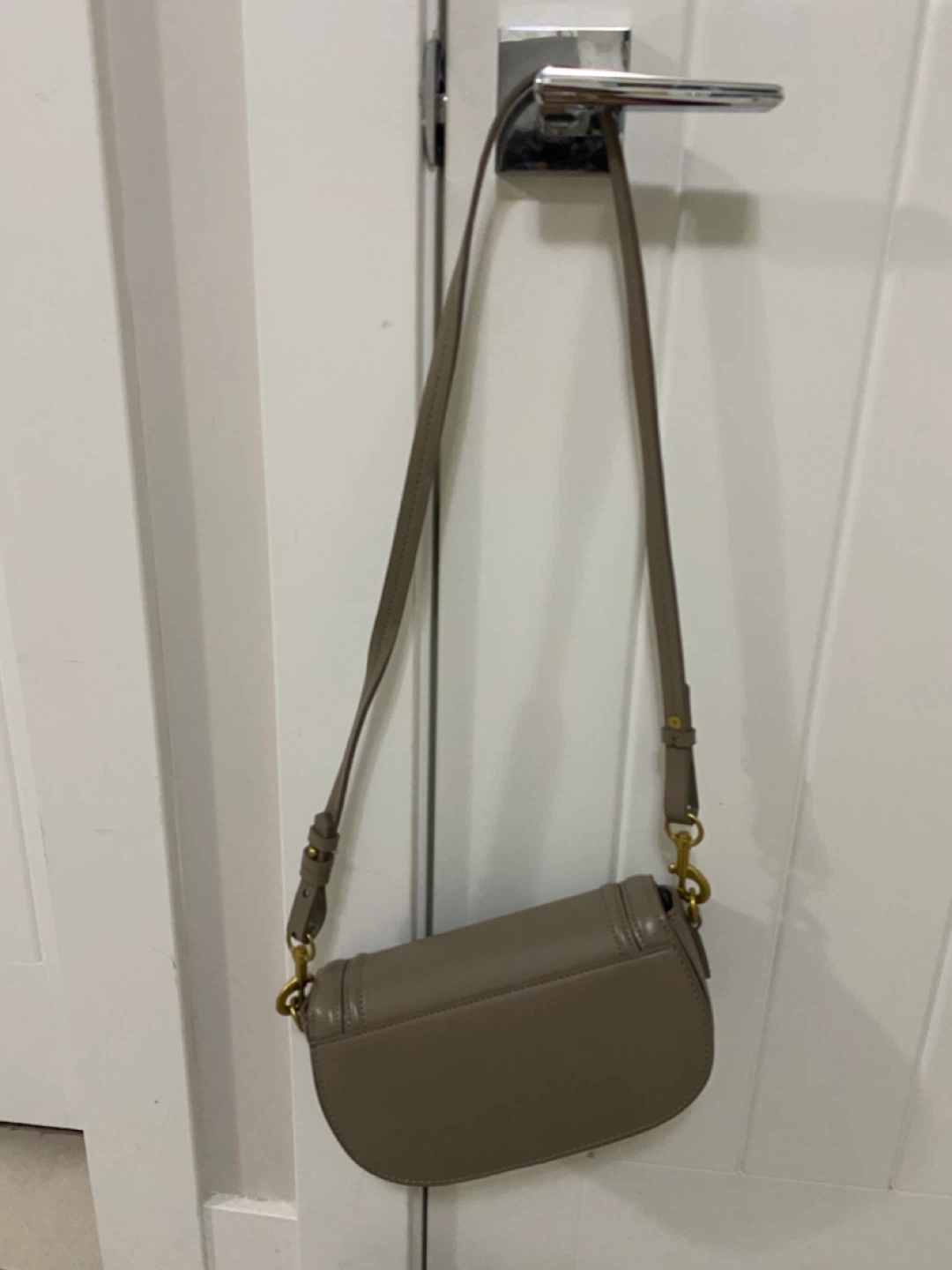 Zara Taupe Leather Saddle Bag - photo 2
