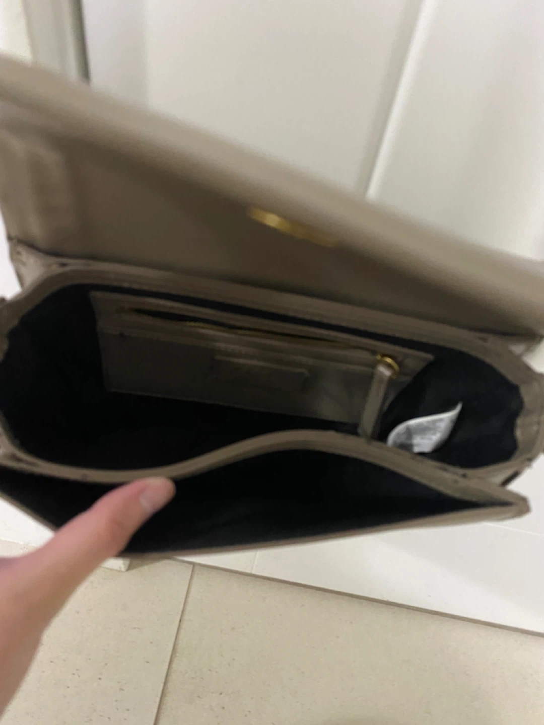 Zara Taupe Leather Saddle Bag - photo 3