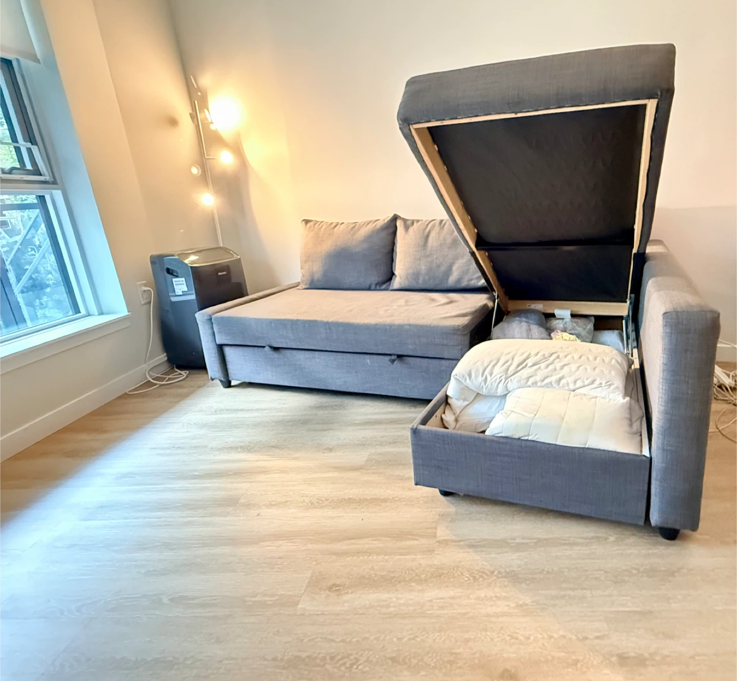 Grey Sectional Sofa Bed with Storage - IKEA Frihetan L sofa bed - photo 3
