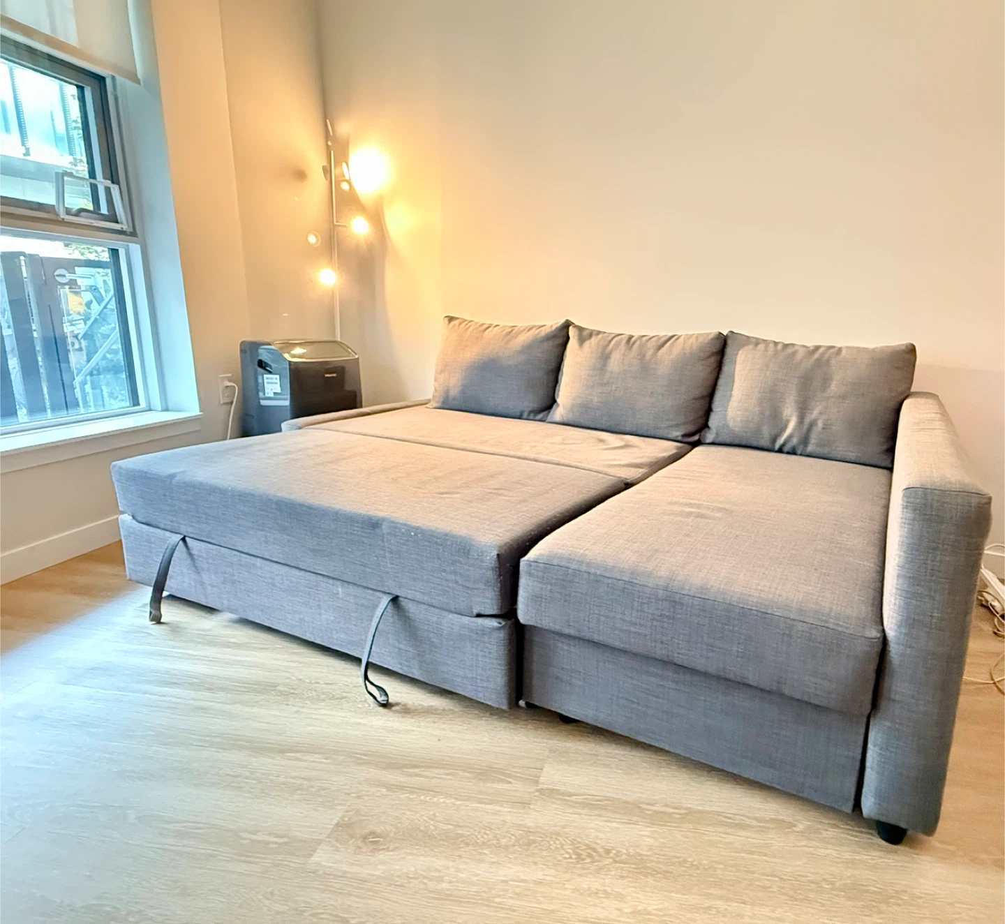 Grey Sectional Sofa Bed with Storage - IKEA Frihetan L sofa bed - photo 4
