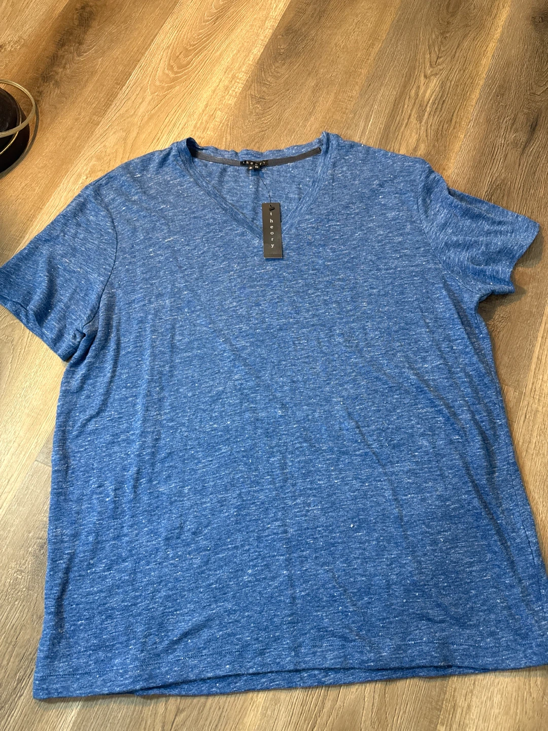 Theory Men's V-Neck T-Shirt - Blue, Size XL