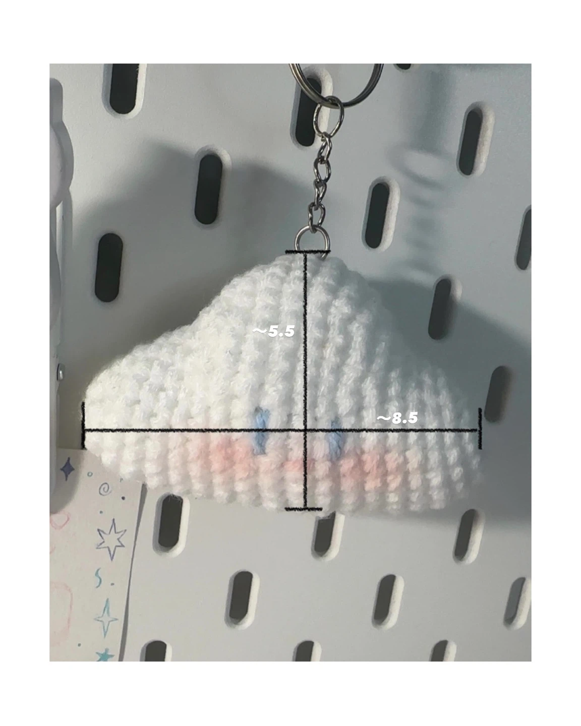 Crochet Cute Cloud Keychain - (Customizable) Gift, Accessory - photo 2