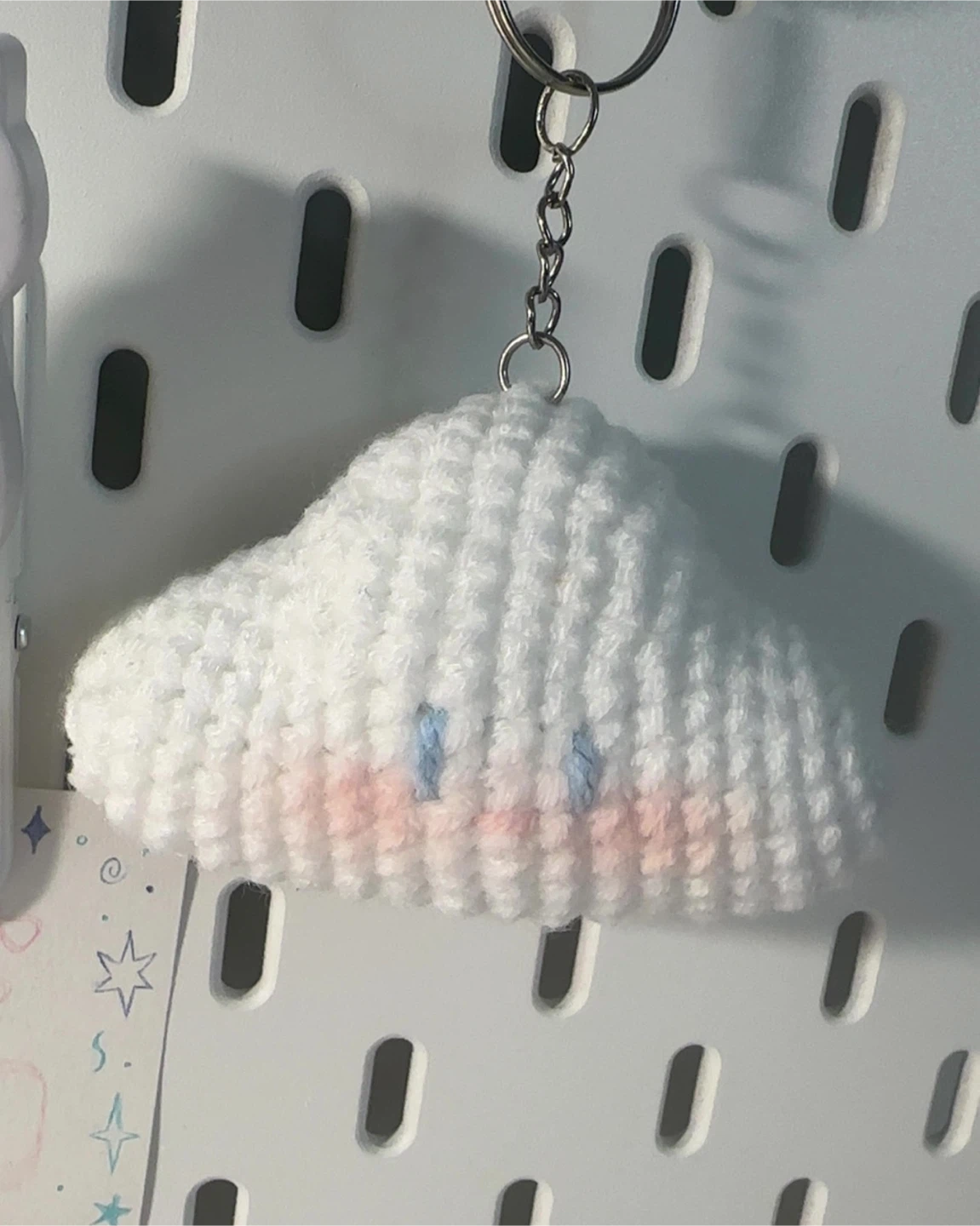 Crochet Cute Cloud Keychain - (Customizable) Gift, Accessory