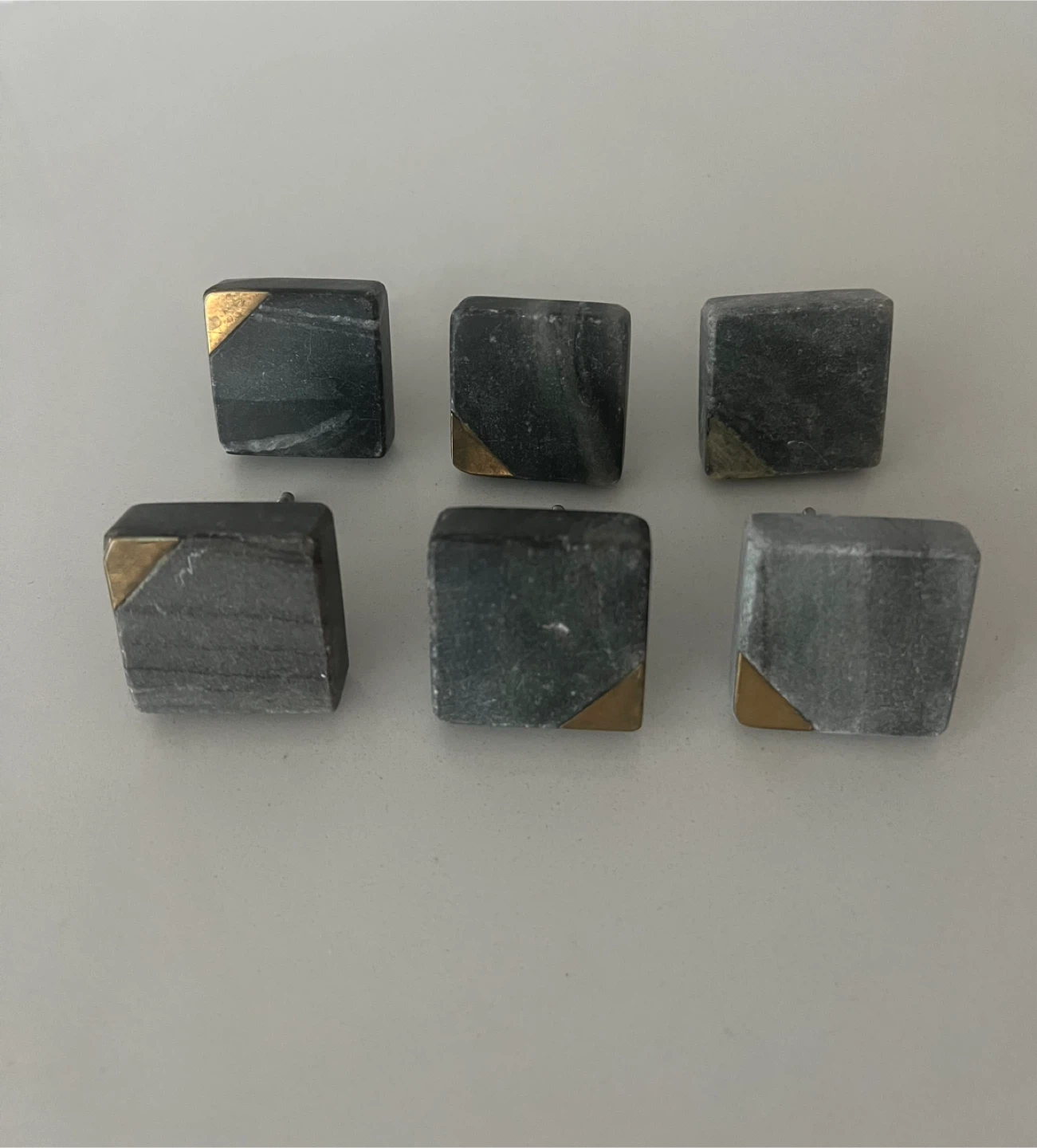 Set of 6 Stone Cabinet Drawer Knobs