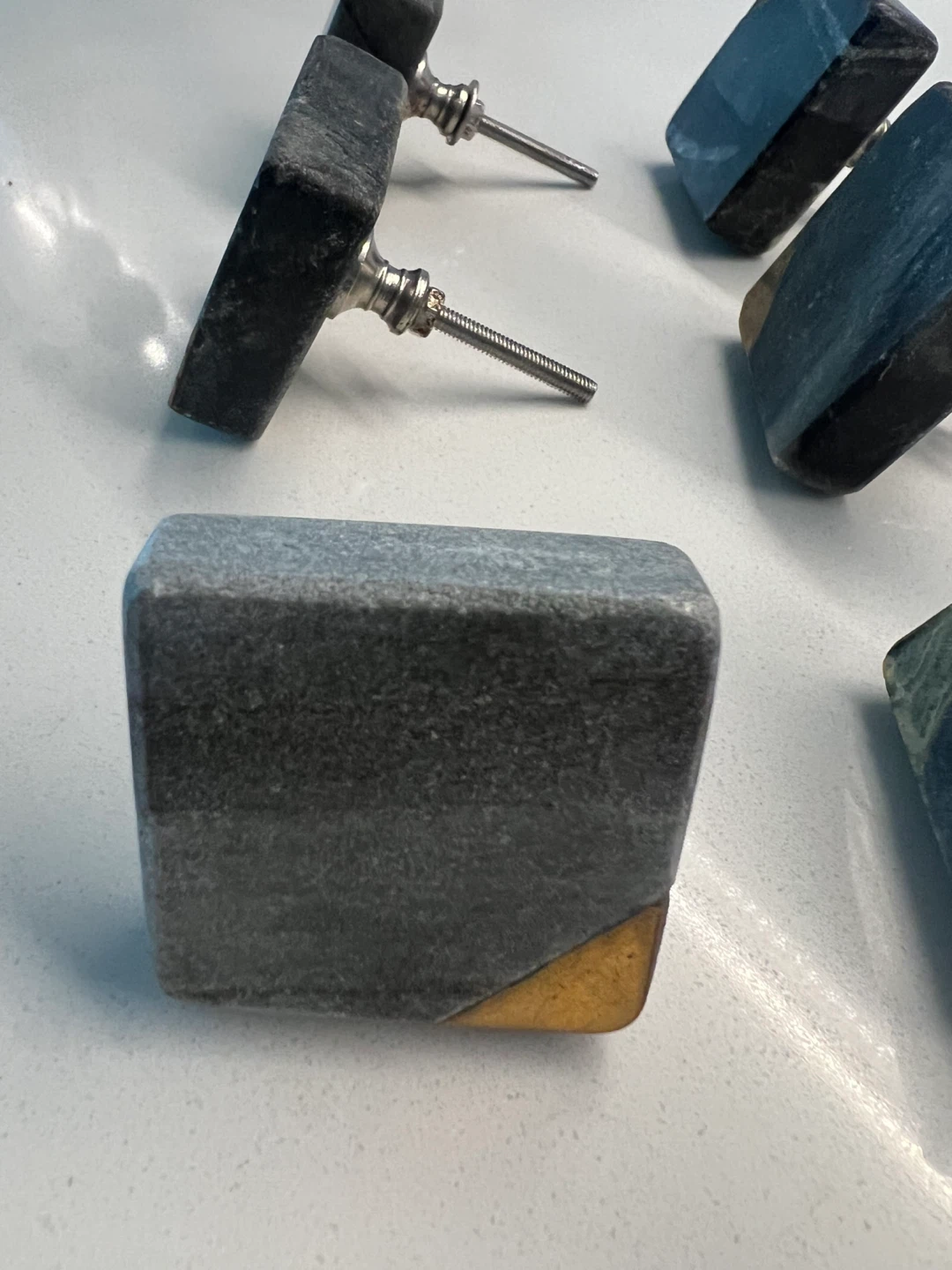 Set of 6 Stone Cabinet Drawer Knobs - photo 3