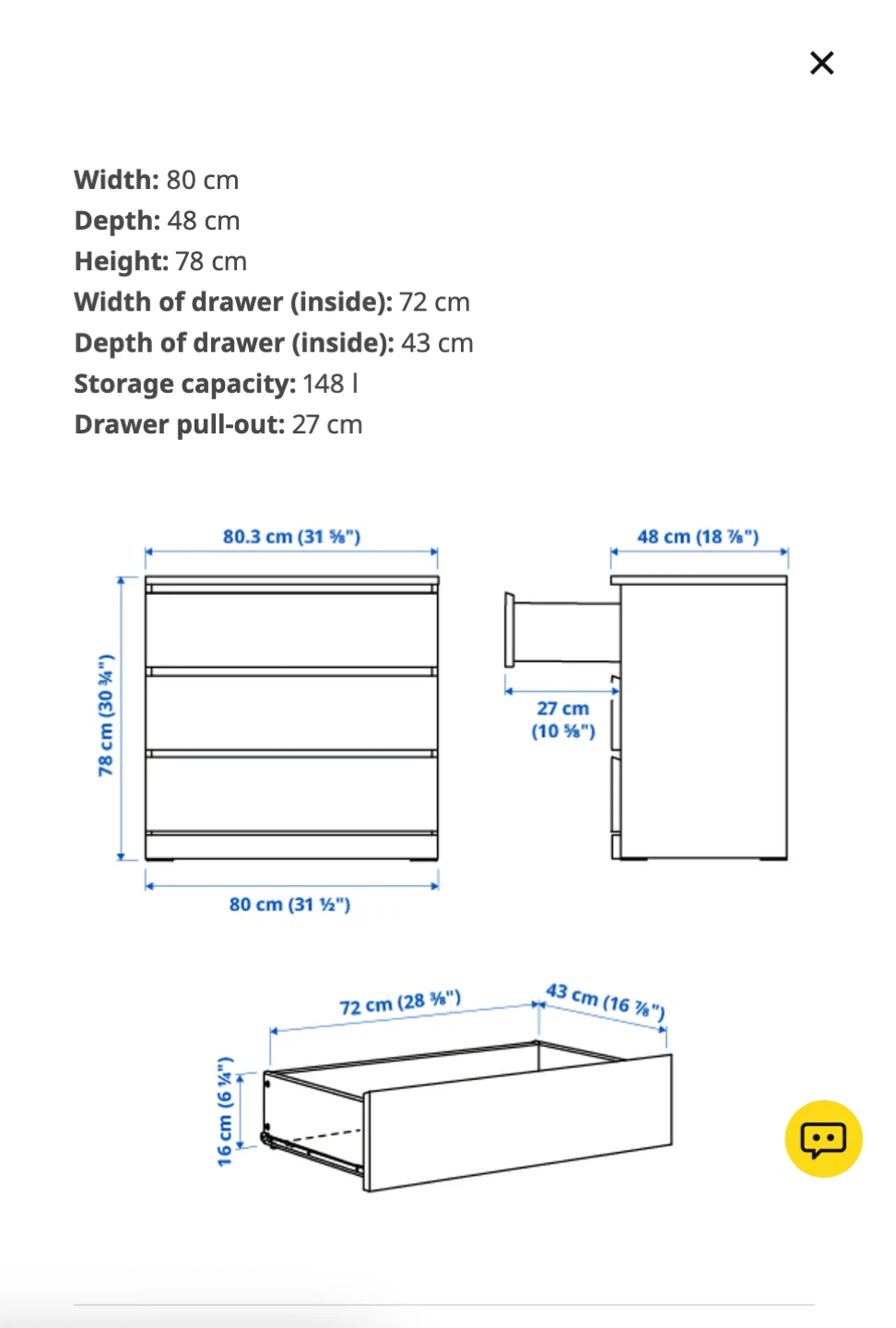IKEA 3-Drawer Dresser - photo 3