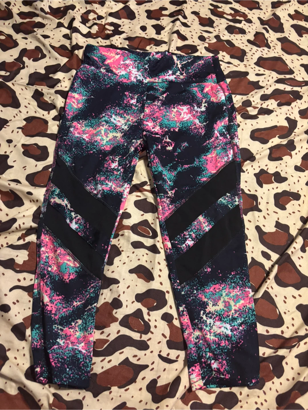 Girls Abstract Print Athletic Capris