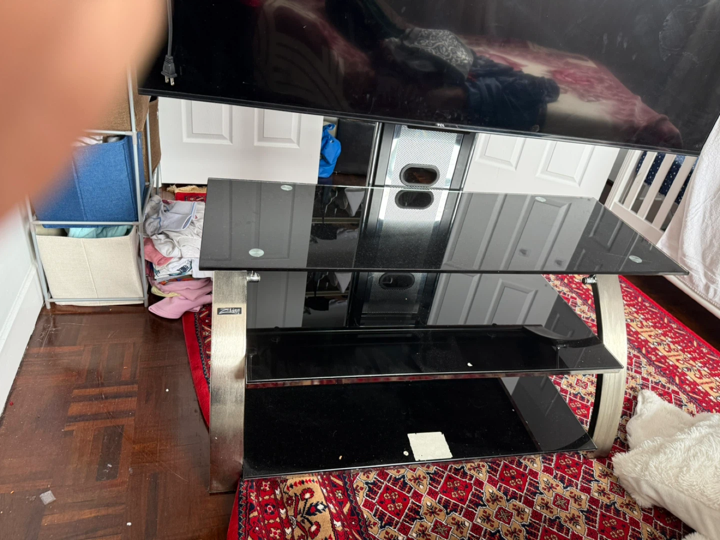 TCL 3-Shelf TV Stand with Glass Shelves