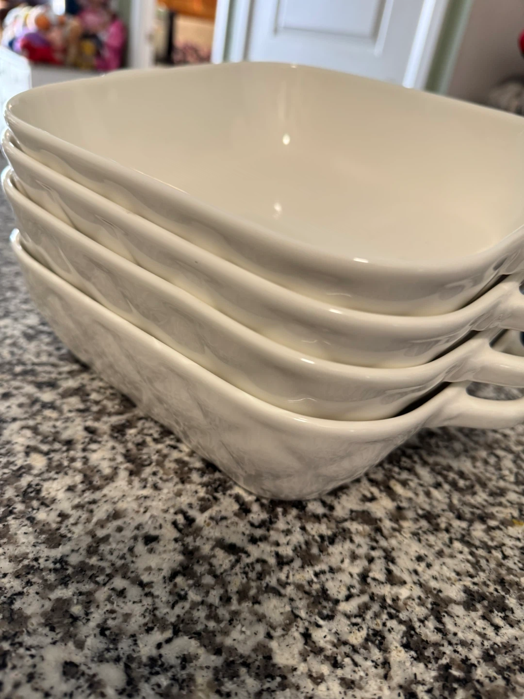 White Ceramic Square Baking Dish Set - photo 2