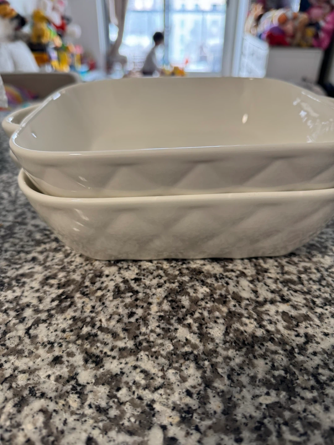 White Ceramic Square Baking Dish Set - photo 4