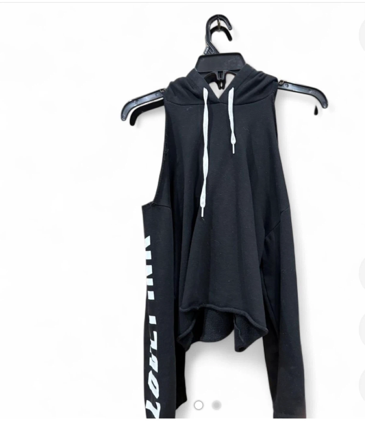 Black Cold Shoulder Hoodie by pink