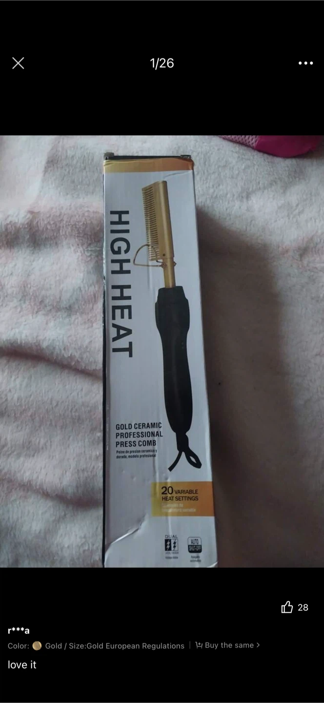 Gold Ceramic Professional Press Comb