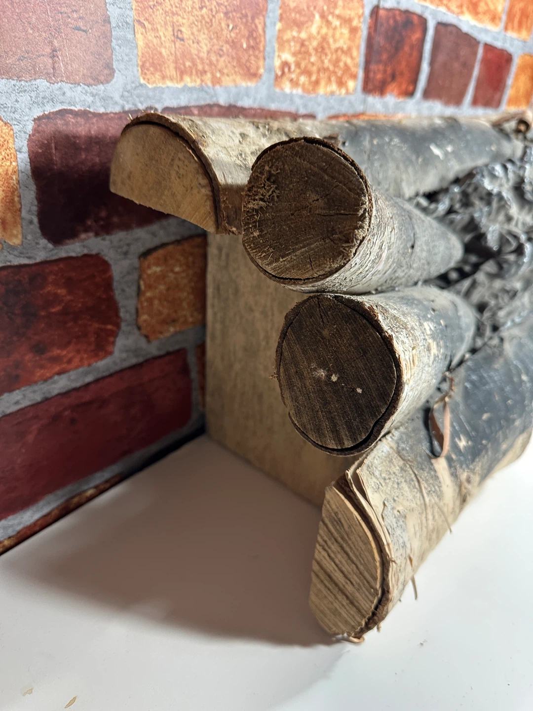 Vintage Electric Fireplace Log Set with Orange Bulb and Fan - photo 3