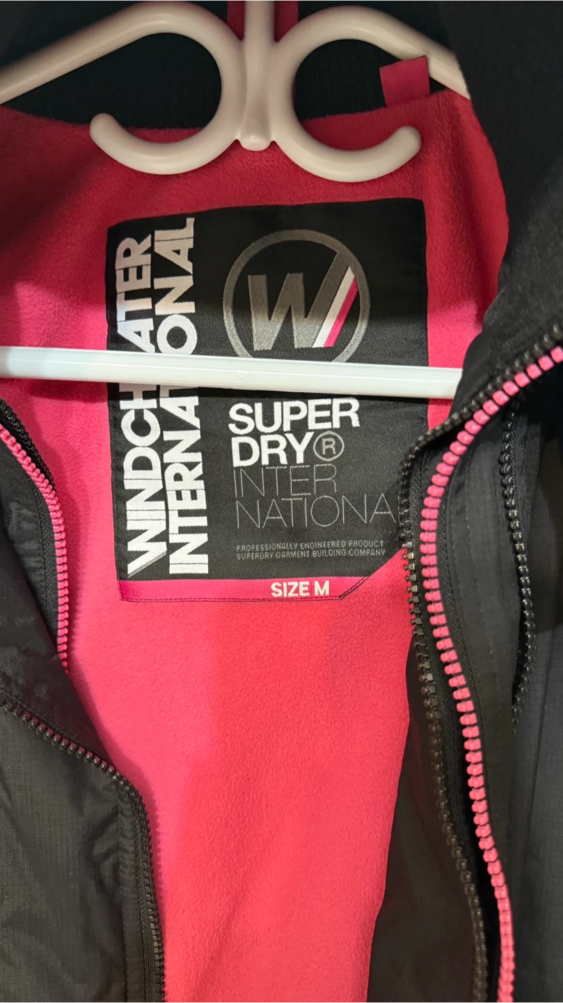 Superdry International Black Pink Lined Hooded Jacket Size M - photo 4