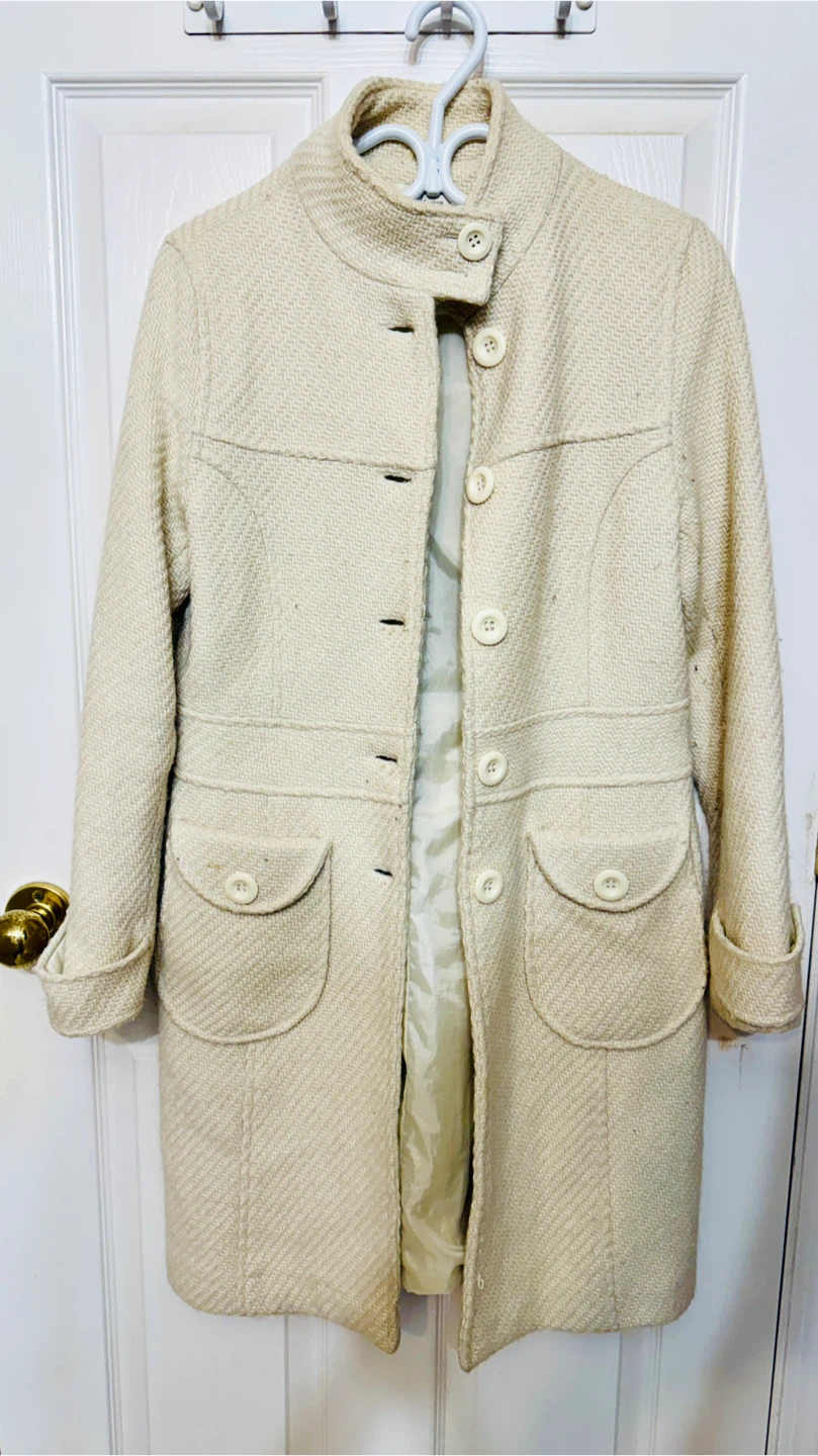 Seduction Beige Tweed Coat Size L - photo 2