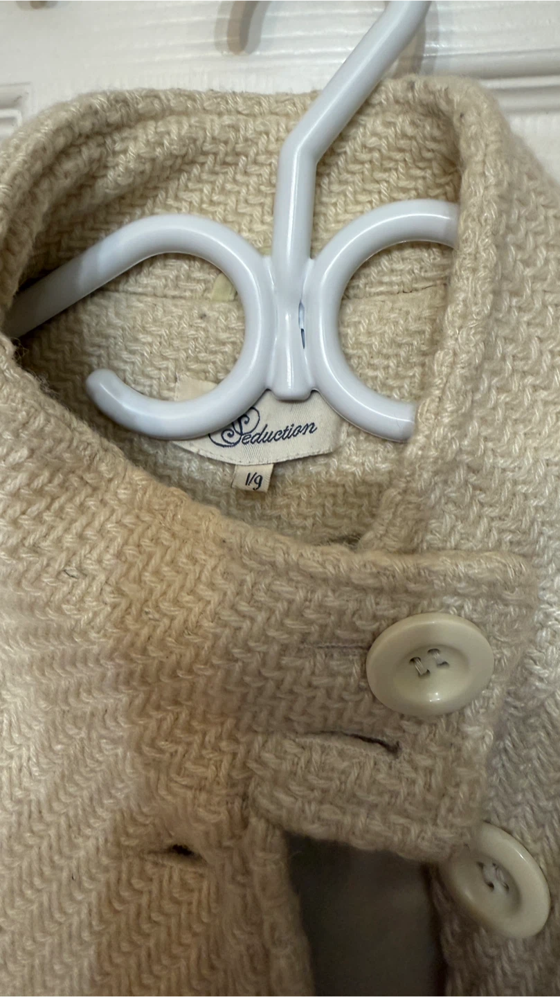 Seduction Beige Tweed Coat Size L