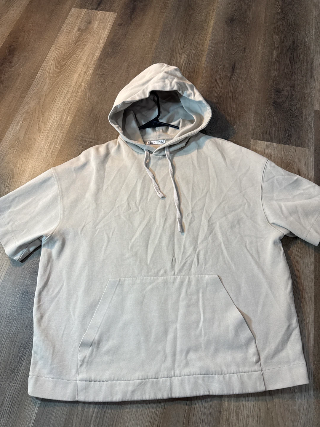 Zara Short Sleeve Hoodie Beige