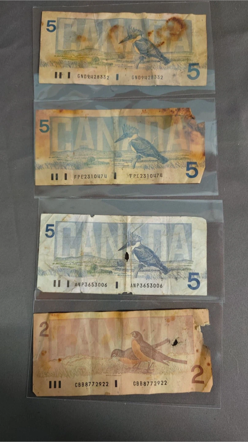 Canada 5 Dollar Bills & 2 Dollar Bill - Vintage Currency - photo 2