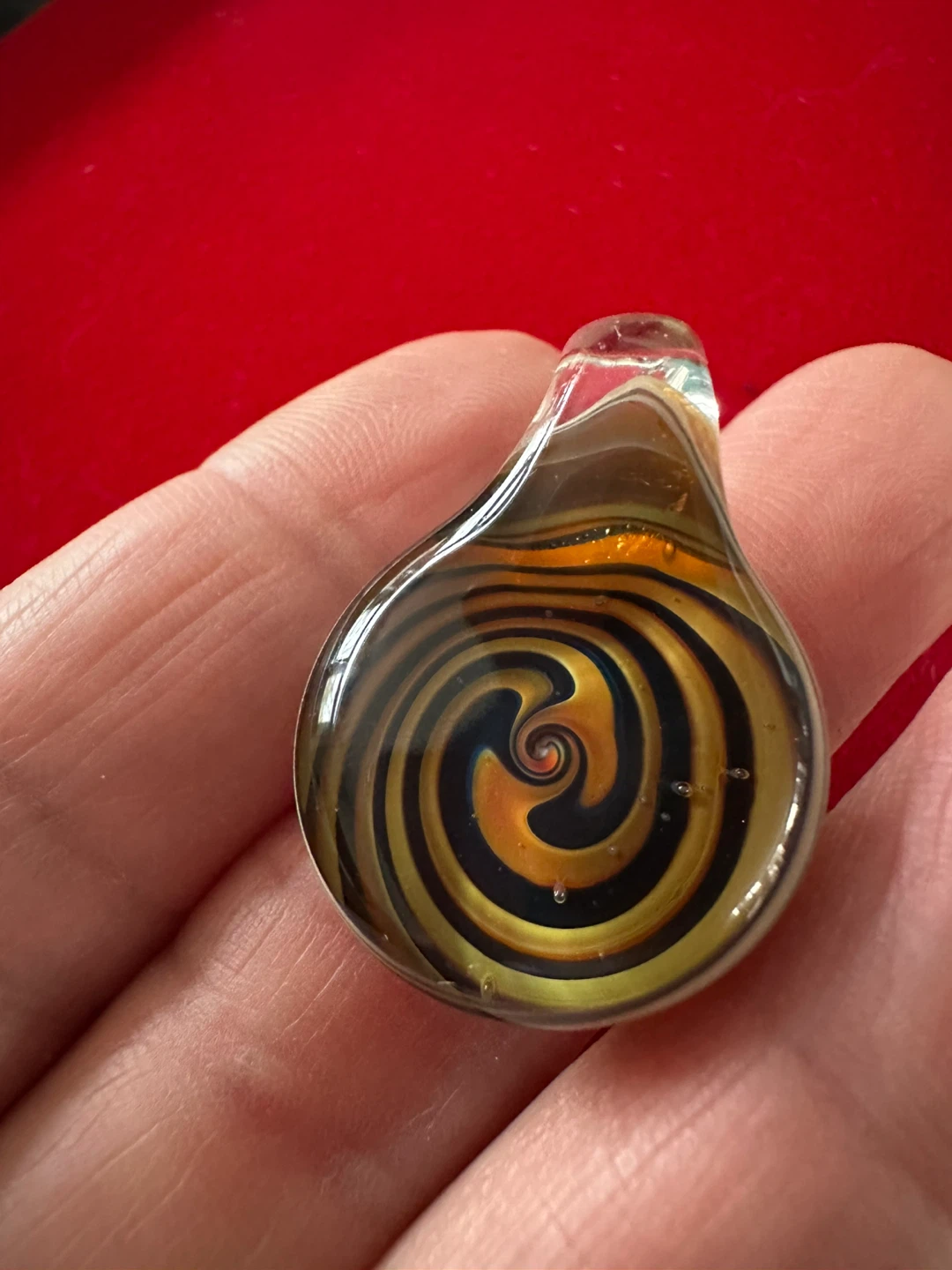 Handmade Glass Hand Blown Glass Pendant ~ Swirl Glass Pendant - photo 2