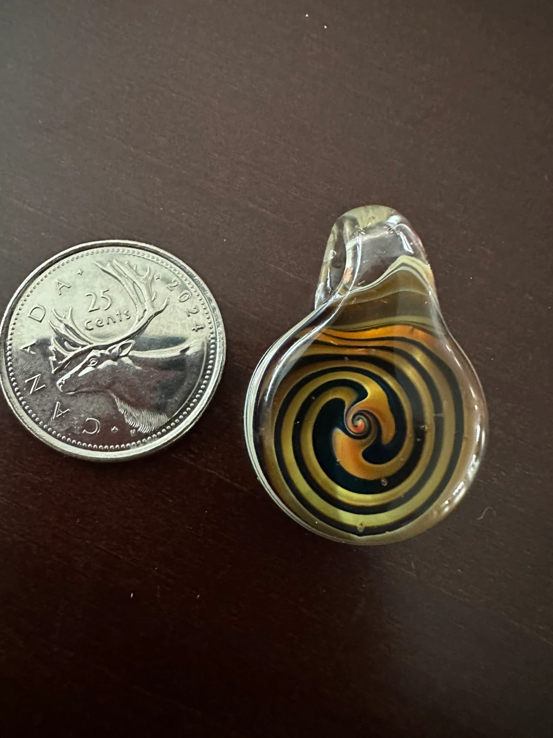 Handmade Glass Hand Blown Glass Pendant ~ Swirl Glass Pendant - photo 4