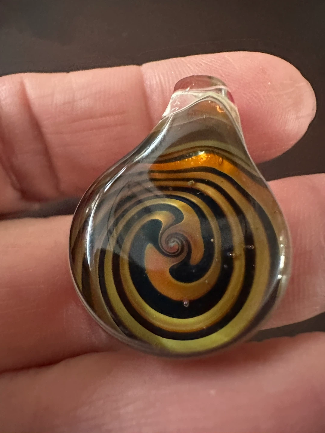 Handmade Glass Hand Blown Glass Pendant ~ Swirl Glass Pendant - photo 3