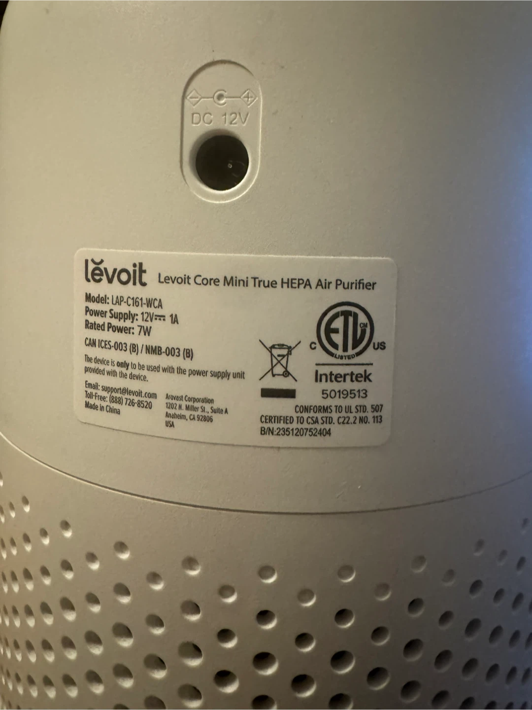 Levoit Core Mini True HEPA Air Purifier - photo 2