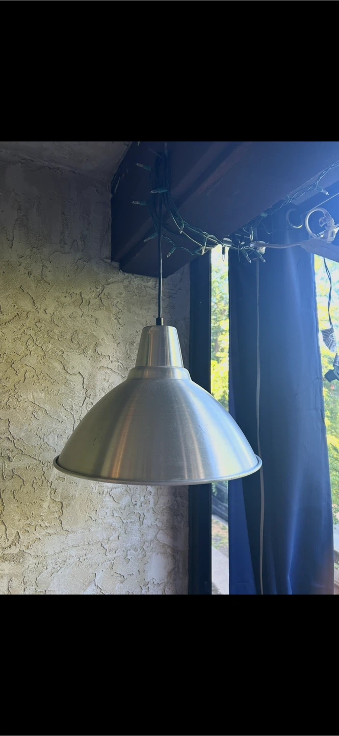 Hanging pendant light with XL plug chord included smart bulb