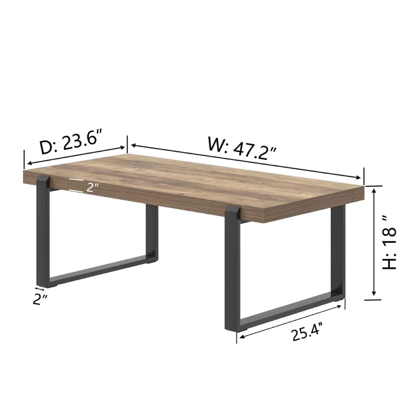 Gray Oak and Black Coffee Table - photo 2