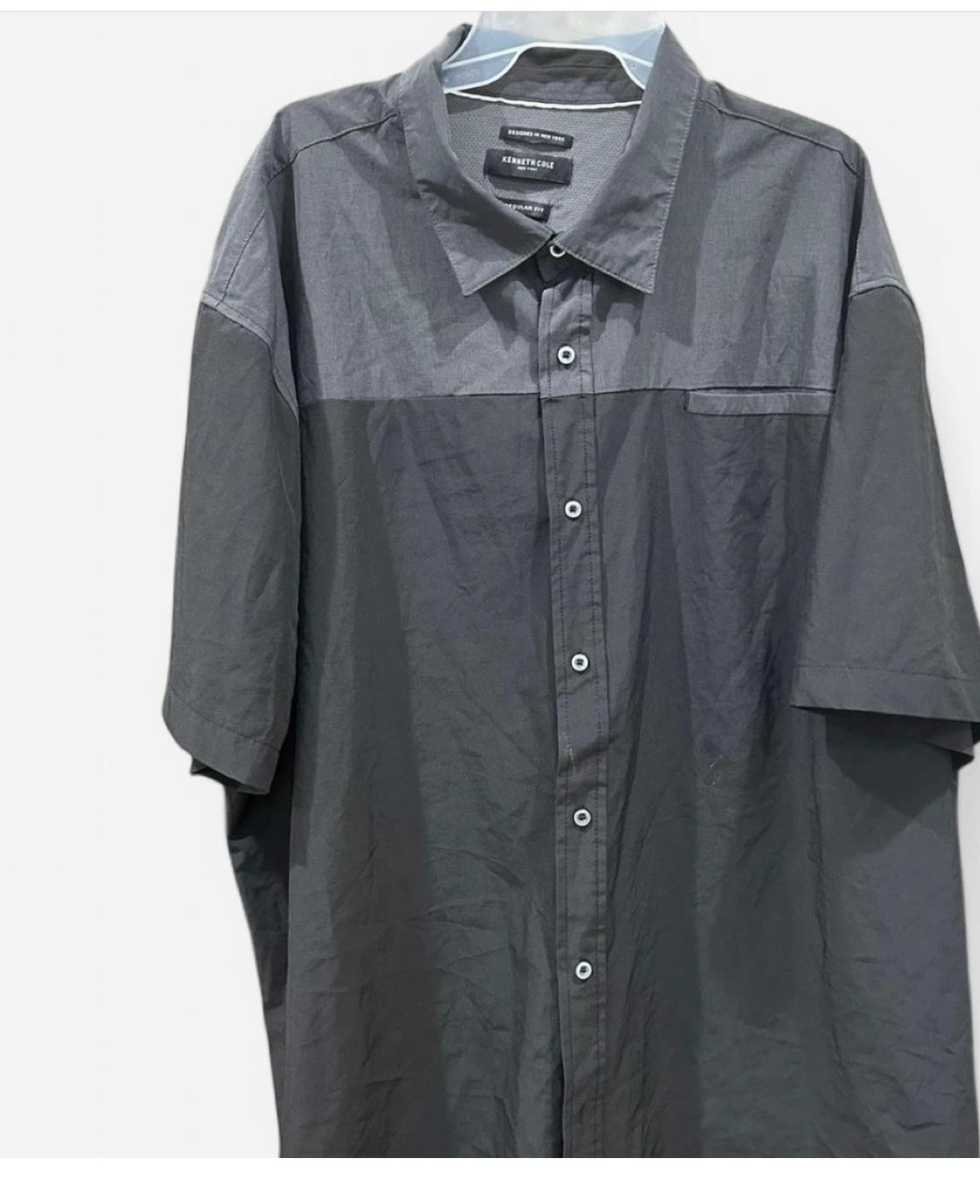 Kenneth Cole Short Sleeve Colorblock Button-Down Shirt
