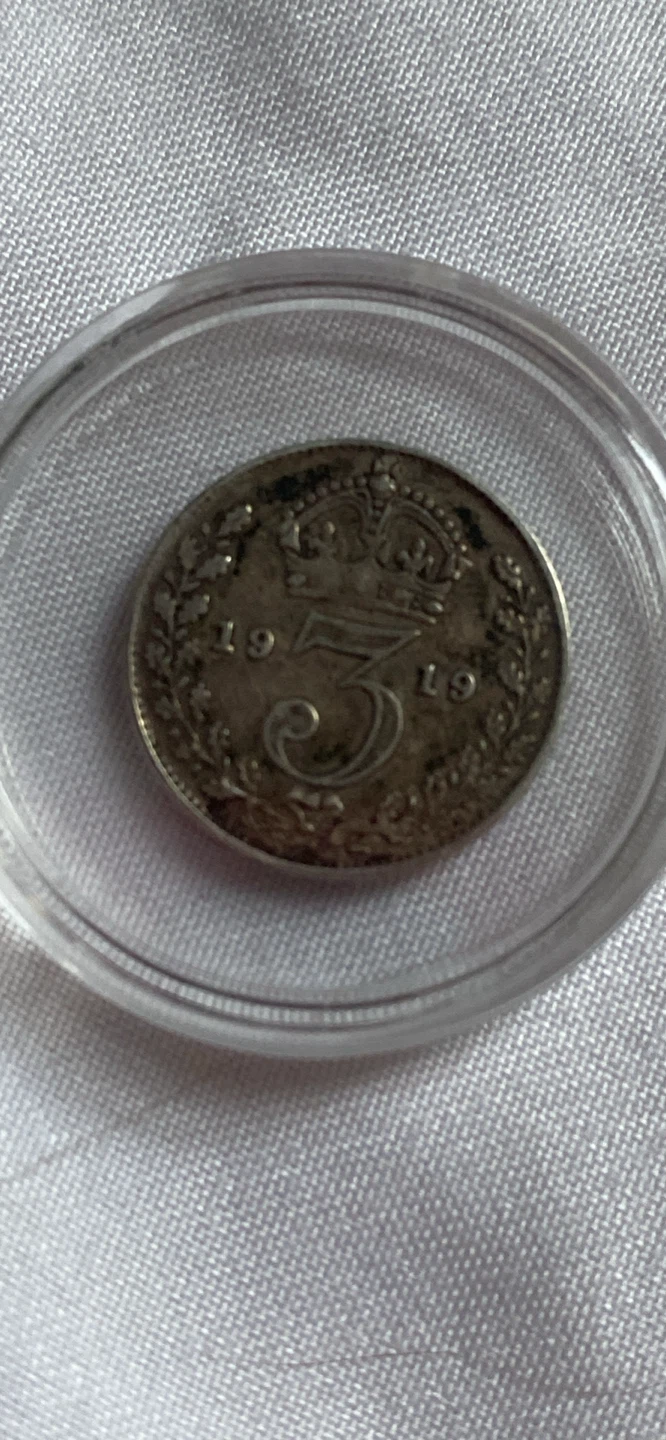 1919 British India 3 Pence Coin - photo 2