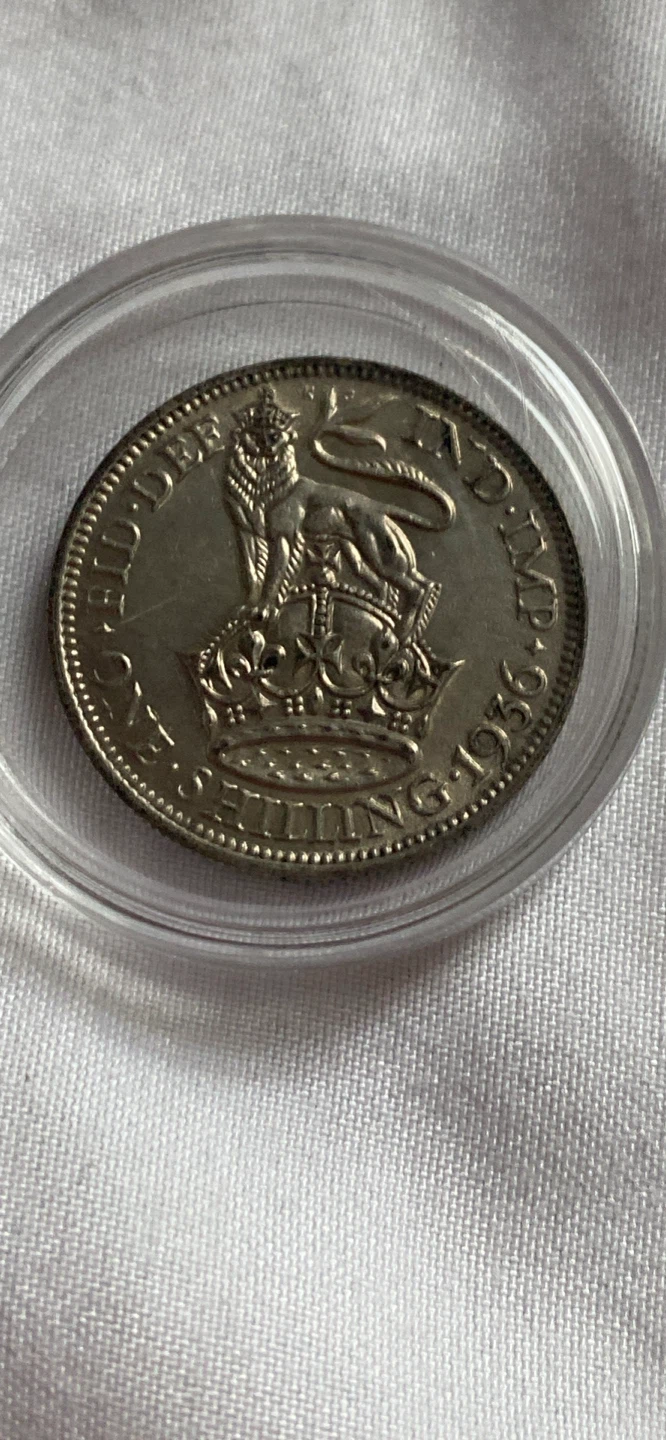 1936 King George V Silver Shilling Coin