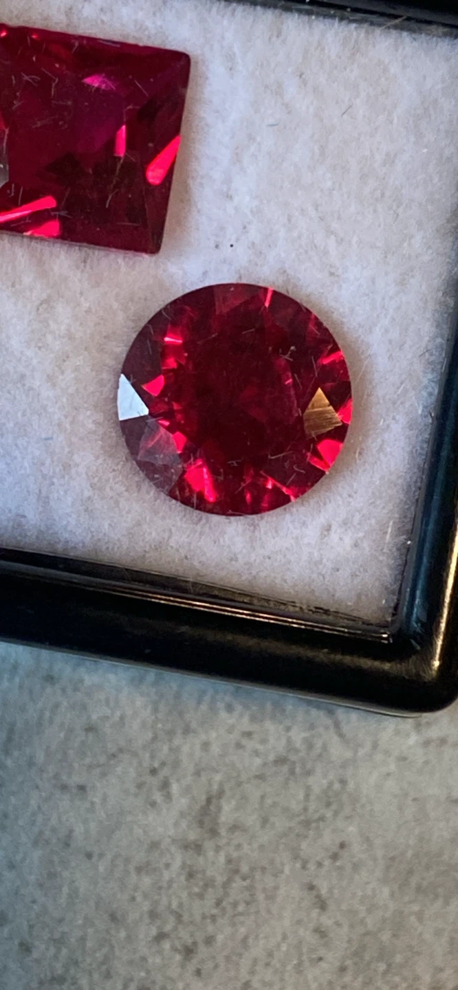 Round Cut Red Lab Ruby Gemstone