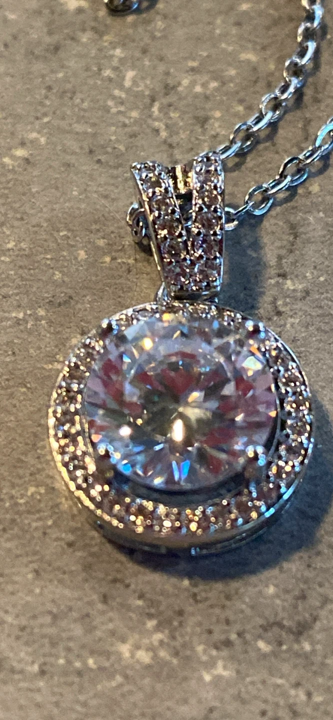 Moissanites Halo Pendant Necklace