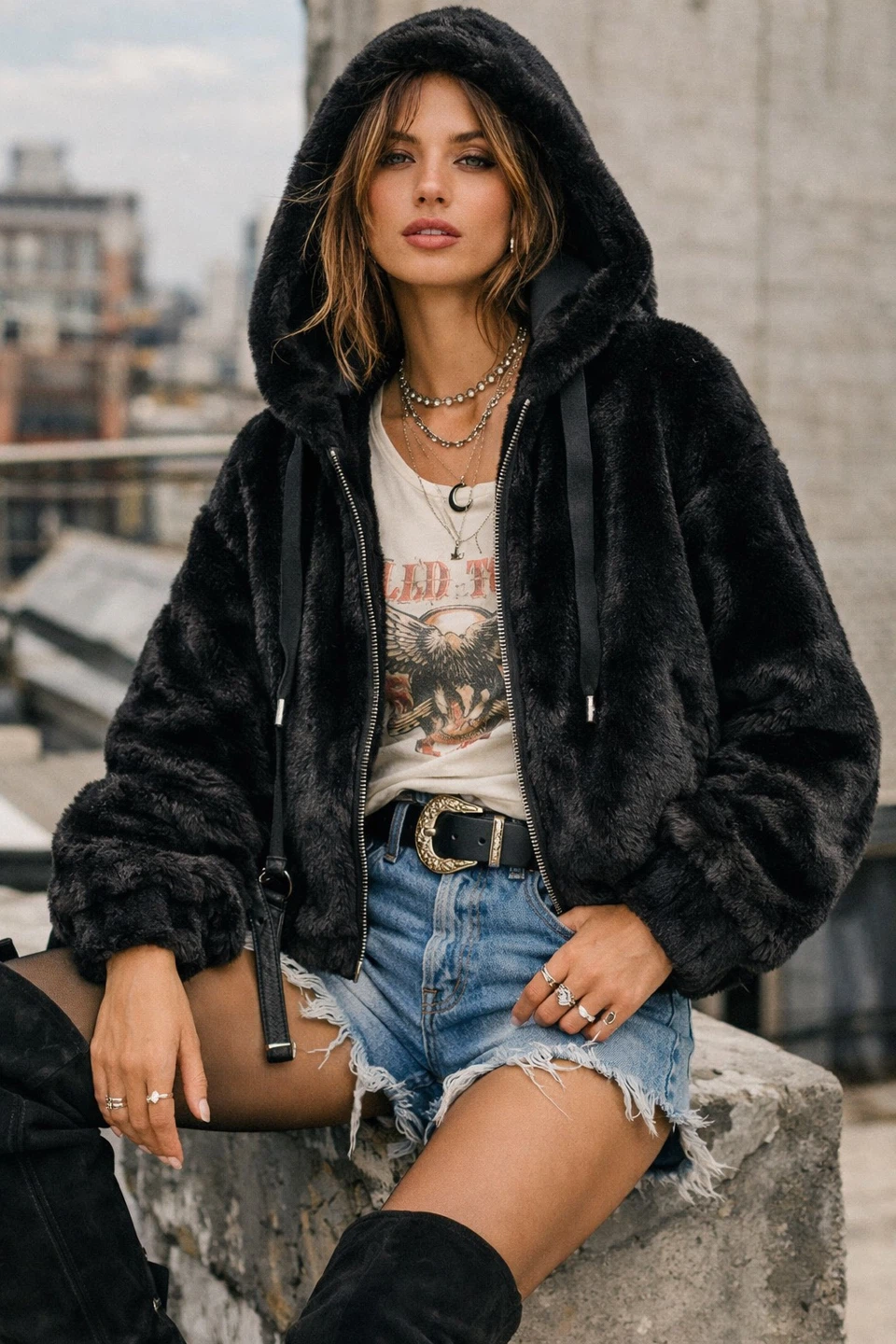 Free People Faux Fur Jacket 🥕