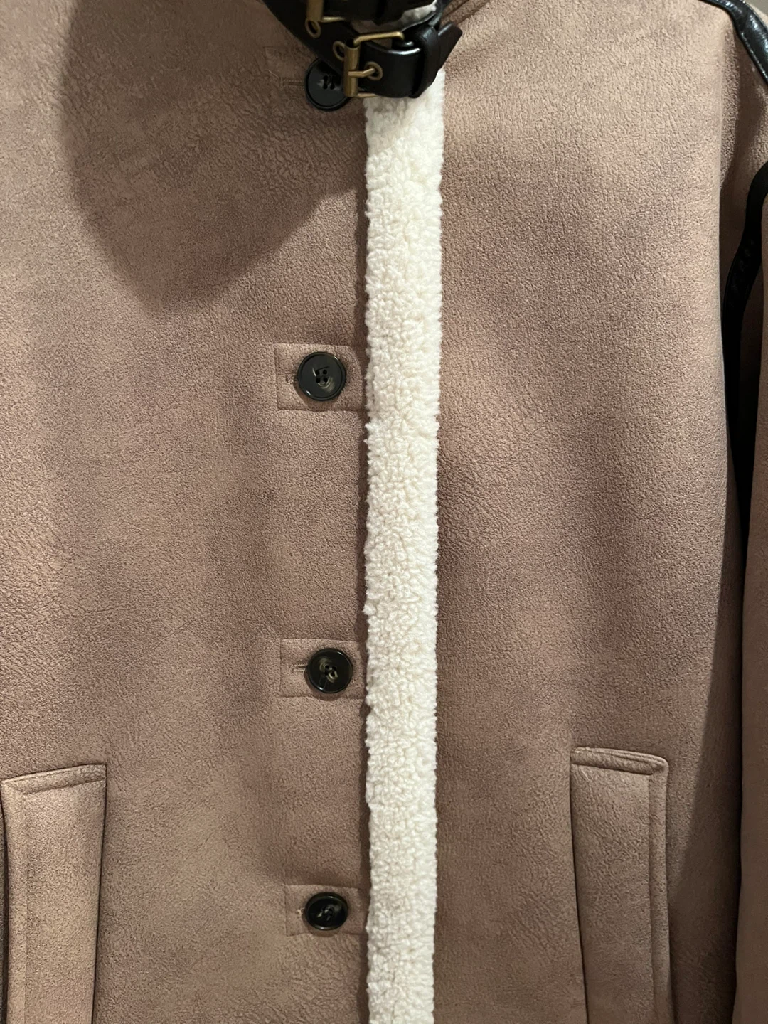 Zara Sherpa Trimmed Lined Coat 🥕 - photo 3