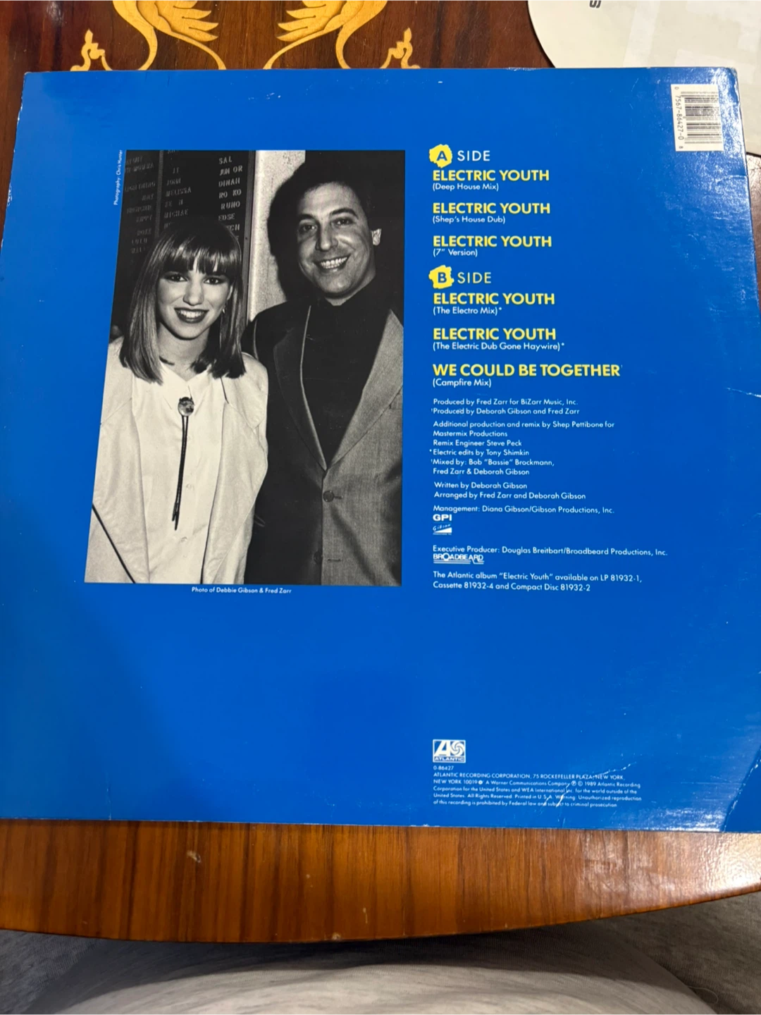 Debbie Gibson Electric Youth Vinyl Record Atlantic 0-86427 - photo 2