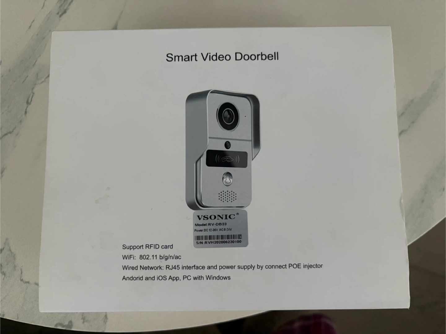 VSONIC Smart Video Doorbell RV-D80