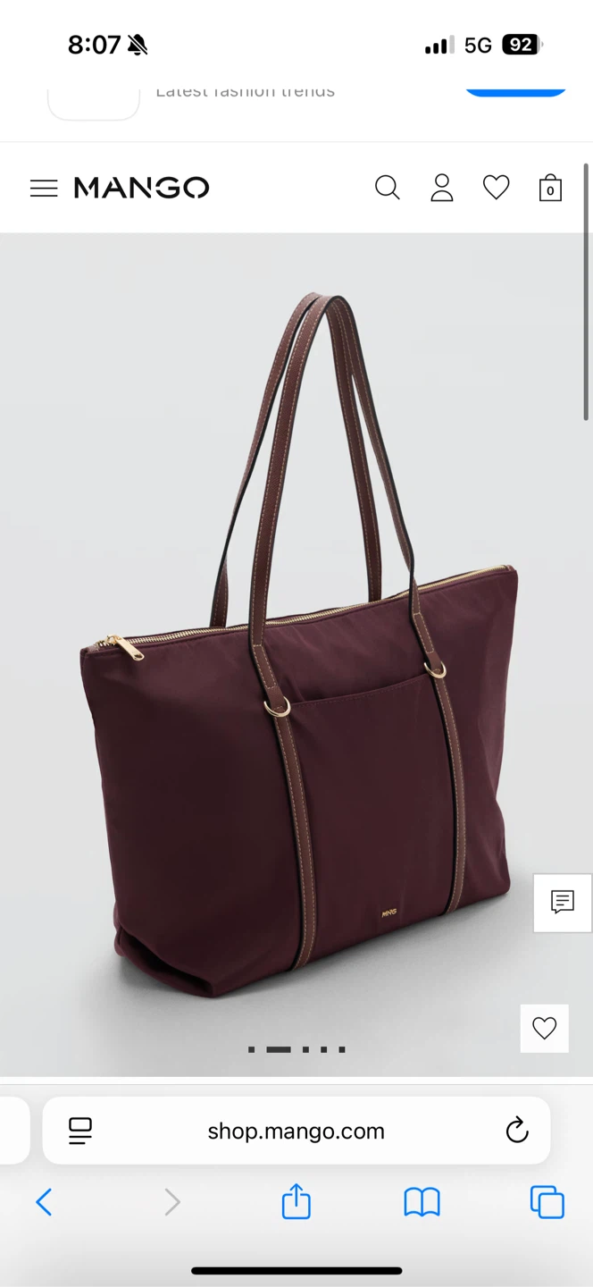 Mango Shopper Bag burgundy - photo 2