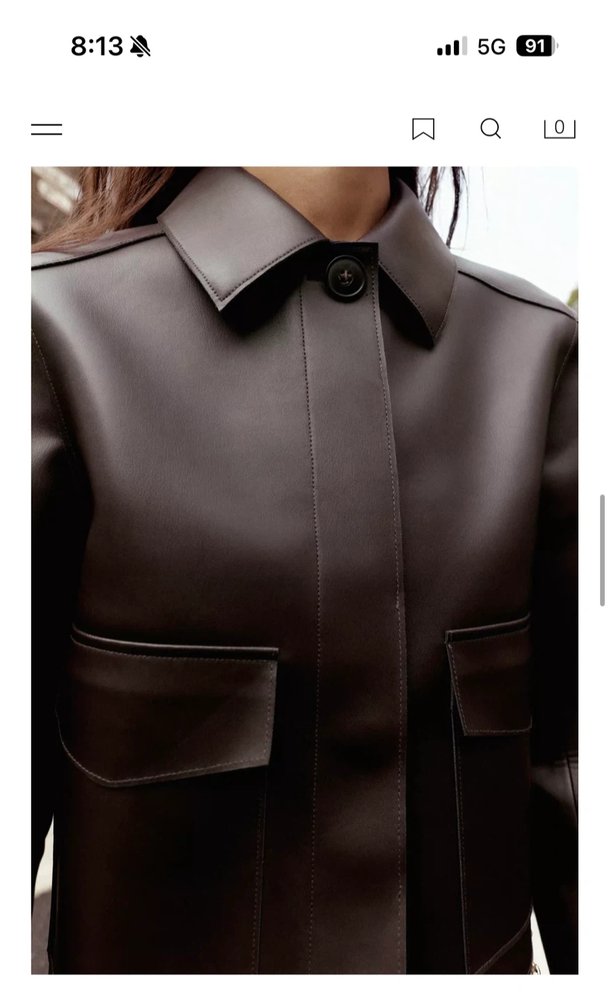 Zara Faux Leather Cropped Jacket