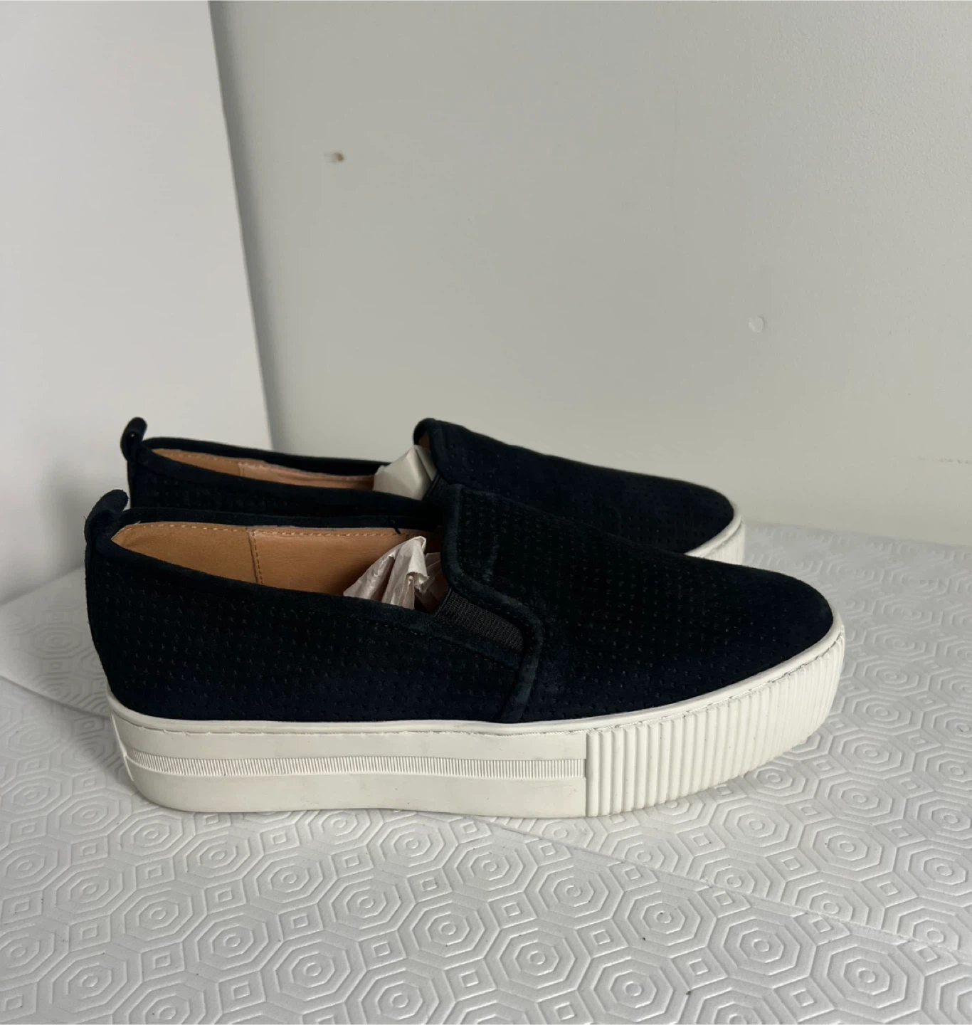 Halogen  Black Perforated Suede Slip-On Sneakers - Size M