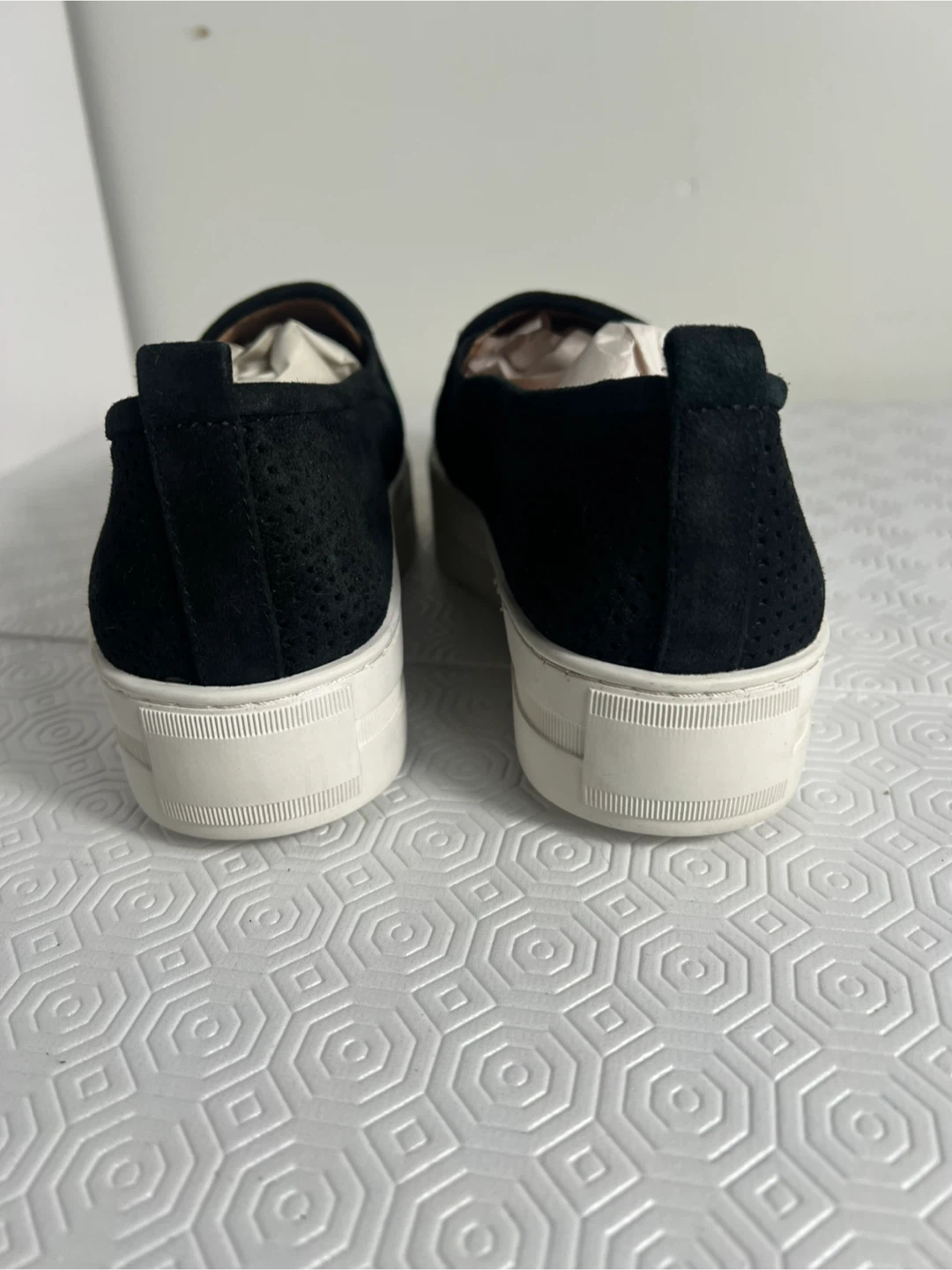 Halogen  Black Perforated Suede Slip-On Sneakers - Size M - photo 4