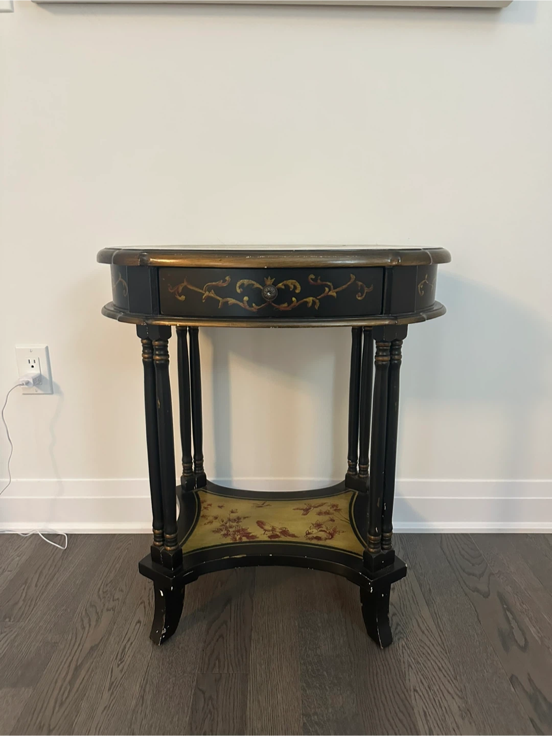 Oval Accent Table with Drawer - photo 3