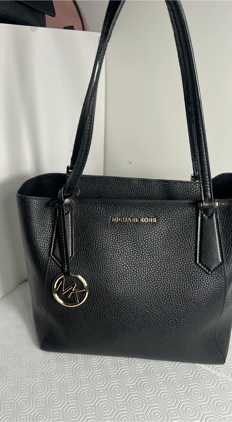 Michael Kors Black Leather Tote Bag