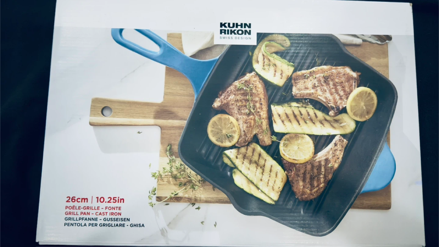 Kuhn Rikon Cast Iron Grill Pan 26cm Blue