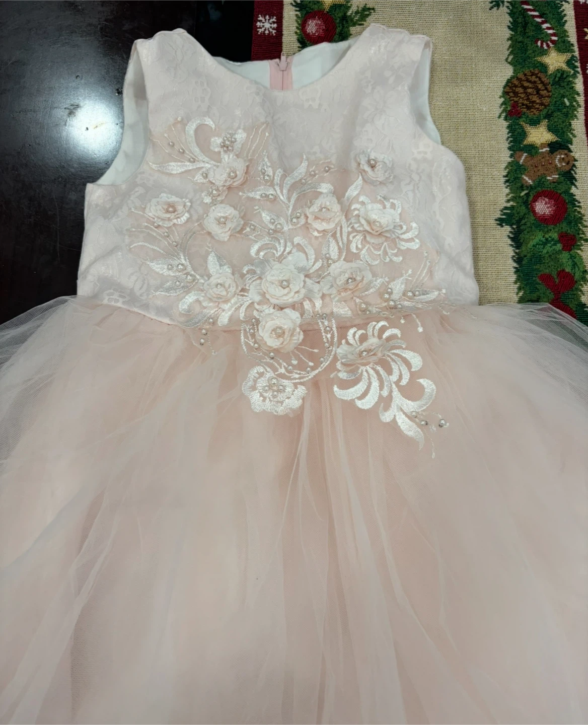 Joykids Pink Tulle Flower Girl Dress Size 6 - photo 3