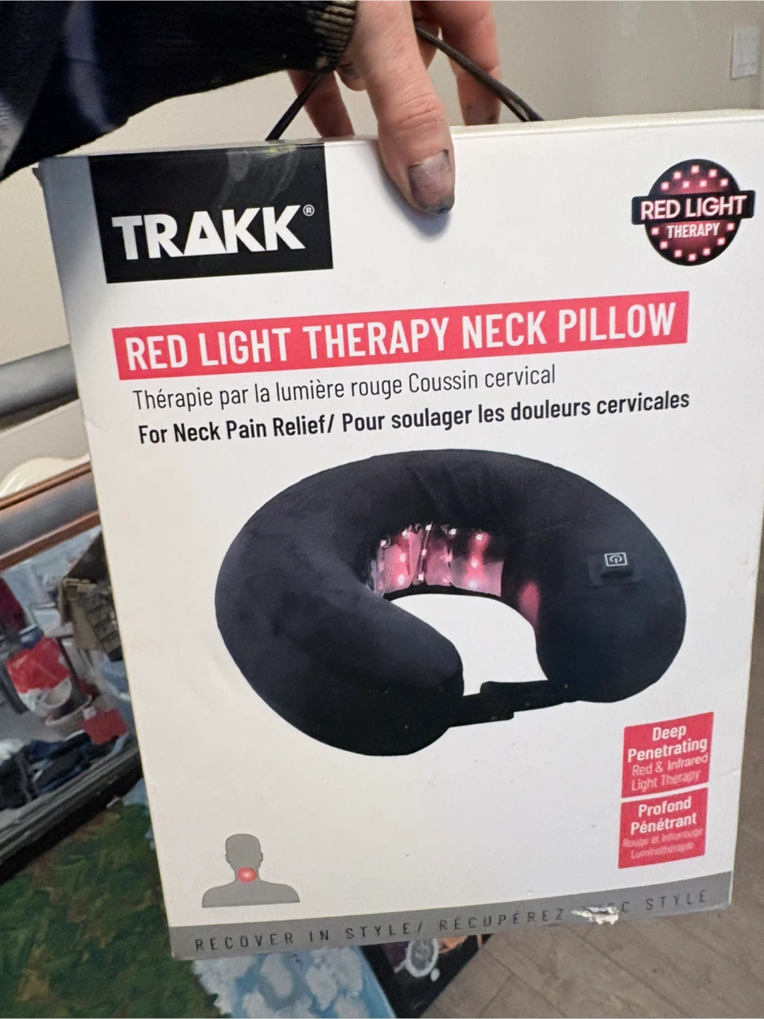 TRAKK Red Light Therapy Neck Pillow for Neck Pain Relief