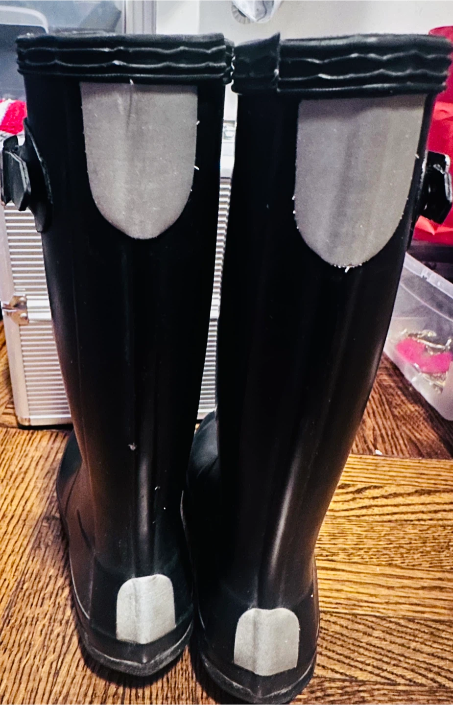 Hunter Black Rubber Rain Boots KIDS Size 2 - photo 2