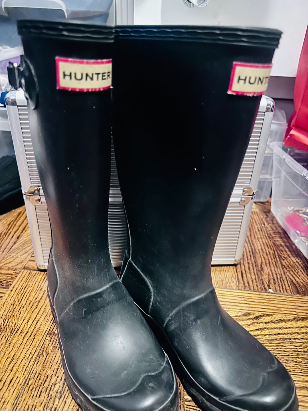 Hunter Black Rubber Rain Boots KIDS Size 2