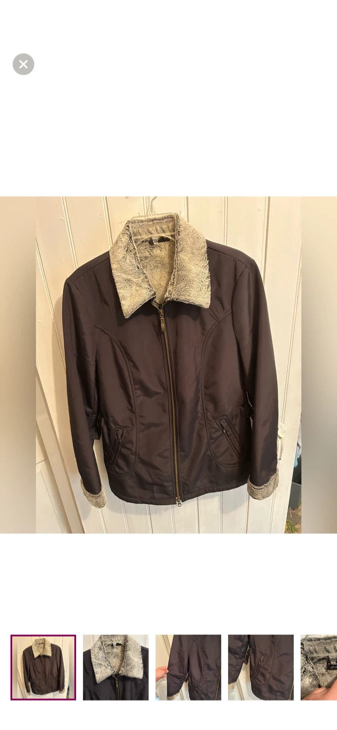 Tribal Faux Fur Lined Jacket Size 8