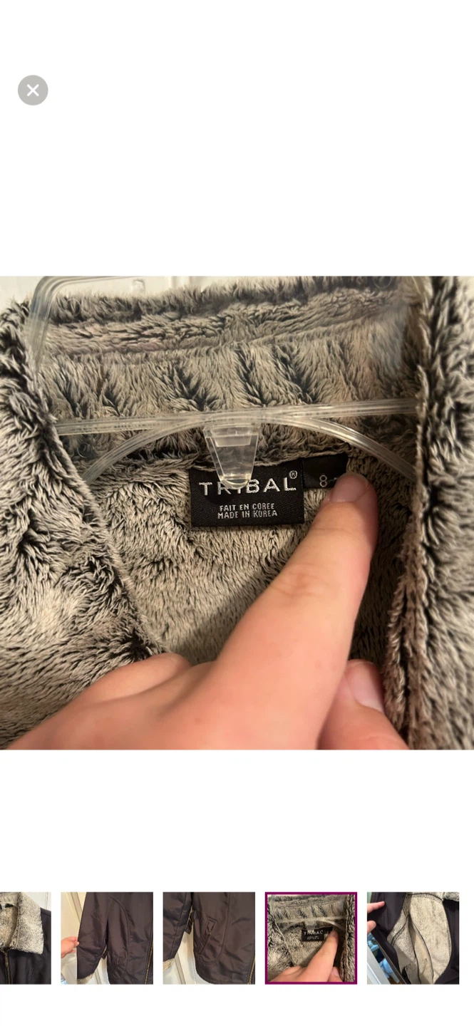 Tribal Faux Fur Lined Jacket Size 8 - photo 5